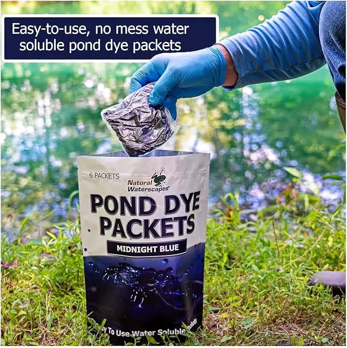 Vivid Blue Pond Dye Packets - 6 Water Soluble Packs of Lake Dye Treatment by GreenHaven Gardens