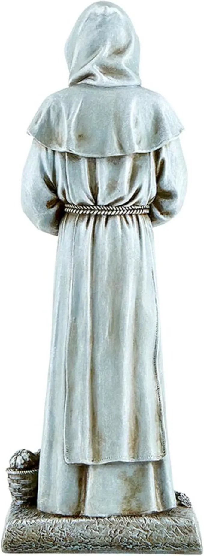 Garden Statue - Stone-Resin Saint Fiacre Indoor/Outdoor Catholic Sculpture, 12" Tall by GreenHaven Gardens