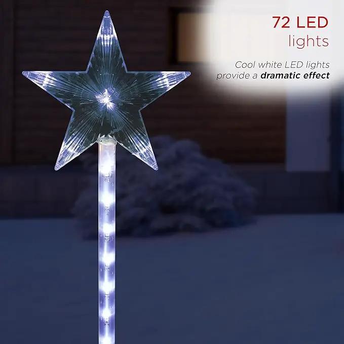Alpine Corporation Holiday Décor Shooting Star Garden Stake with LED Lights, 4-Pack, Christmas Decoration by GreenHaven Gardens