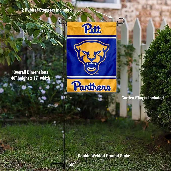 College Flags & Banners Co. Pittsburgh Panthers Garden Flag with Stand Holder by GreenHaven Gardens