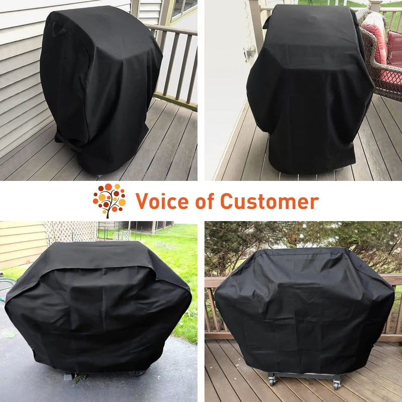 BBQ Grill Cover 50 Inch, Heavy Duty Waterproof Barbecue Cover for Outdoor Grills up to 48 Inch Width, Suitable for Weber, Char Broil, Nexgrill Grills, etc, All Weather Protection, Black by GreenHaven Gardens