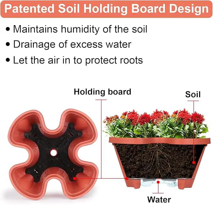 Vertical Planter 6 Tier Stackable Planters Garden Planters Strawberry Herb Flower and Vegetable Planter Indoor Outdoor Gardening Pots with Removable Wheels and Tools by GreenHaven Gardens