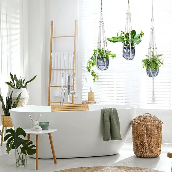Small Hanging Planters Self Watering 5 Inch, 3 Set Hanging Plant Pot for Indoor Outdoor Plants, Hanging Flower Pots with Drainage Hole & 2 Kinds of Plant Hangers for Garden Home Decor by GreenHaven Gardens