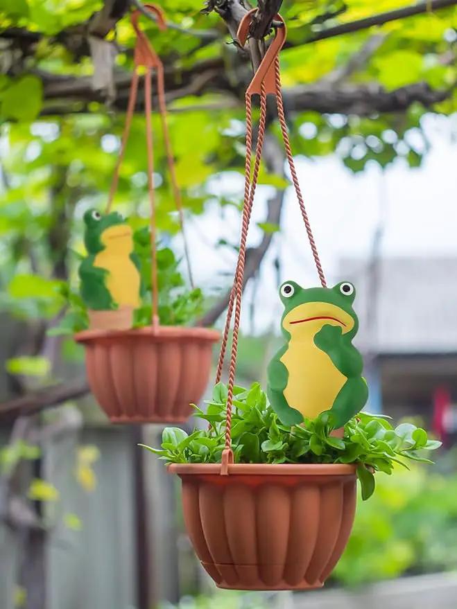 4Pcs Plant Watering Globes, Kalolary Frog Shape Self Watering Spikes Terracotta Drip Water Stakes Irrigation Watering Bulbs for Pot, Indoor, Outdoor, Vacation（Frog B） by GreenHaven Gardens