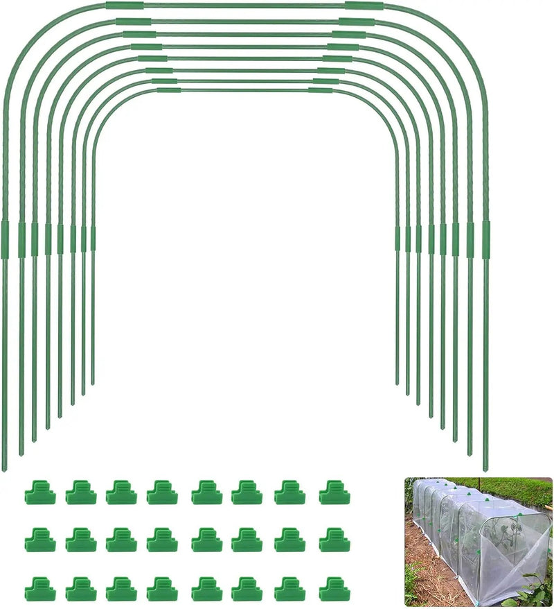 Greenhouse Hoops for Raised beds ,8 Sets Garden Hoops of 41.3'' x 31.5'' Detachable Rust-Free Garden Tunnel for Garden Fabric,Garden Hoops Grow Tunnel, DIY Plant Support Garden Stakes by GreenHaven Gardens
