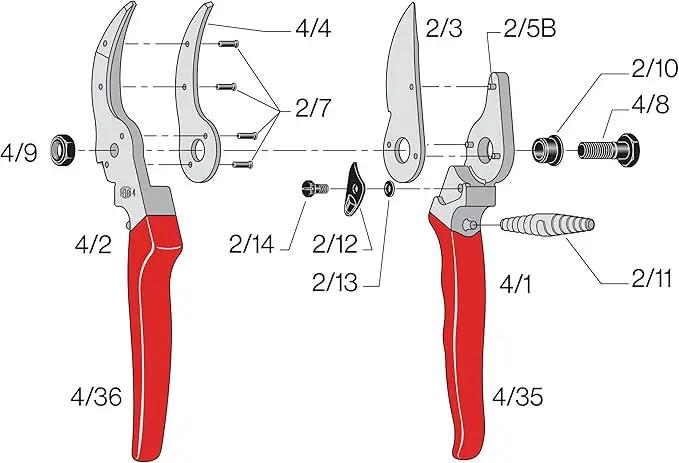 Felco F4 Pruning Shears – 9.25" Swiss-Made Garden Clippers for Pruning | Hand Pruners for Gardening | Garden Tool Cutter with Precision Bypass Blade, Aluminum Body, Replaceable Parts, Nut/Bolt Model