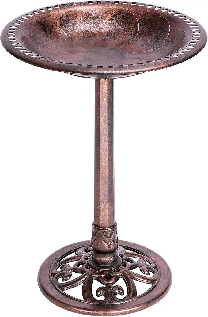 VIVOHOME 28 Inch Height Polyresin Lightweight Antique Outdoor Garden Bird Bath Bronze by GreenHaven Gardens