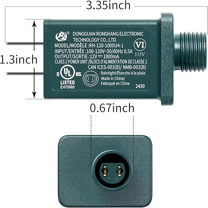 Replacement Yard Inflatable Adapter Power Supply Adaptor - 12V 1.0A 1Pcs -Inflatable Plug Replacement Class 2 Power Supply - Green - for Halloween Yard Blow Up Decorations by GreenHaven Gardens