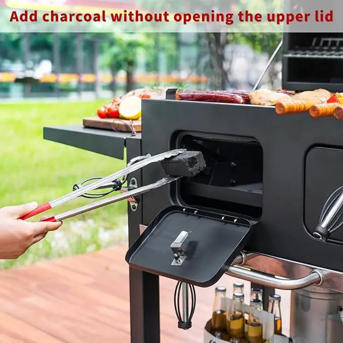 Charcoal Grill Outdoor BBQ Grill, Extra Large Cooking Area 794 Square Inches with Two Individual & Adjustable Charcoal Tray, Foldable Side Tables for Outdoor Cooking Backyard Camping Picnics By DNKMOR by GreenHaven Gardens