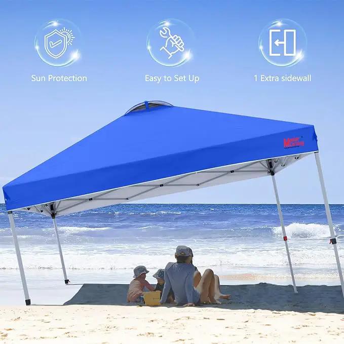 MASTERCANOPY Durable Pop-up Canopy Tent with 1 Sidewall (6.6'x6.6',Blue) by GreenHaven Gardens