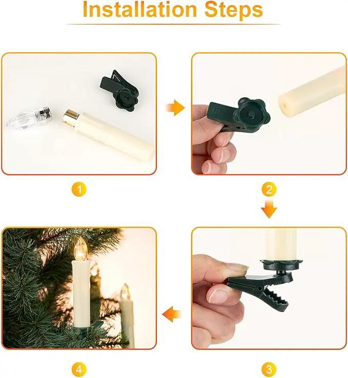 30 PCS Flameless LED Taper Candles Battery Operated Christmas Tree Candle Lights Electric Fake Candles with Remote Timer Perfect for Holiday Home Garden Wedding Parties Decor (30 PCS,Ivory) by GreenHaven Gardens