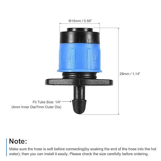 MECCANIXITY Drip Emitters Fan Shape Adjustable 360 Degree Blue for 1/4" Irrigation Tube Hose 10pcs by GreenHaven Gardens