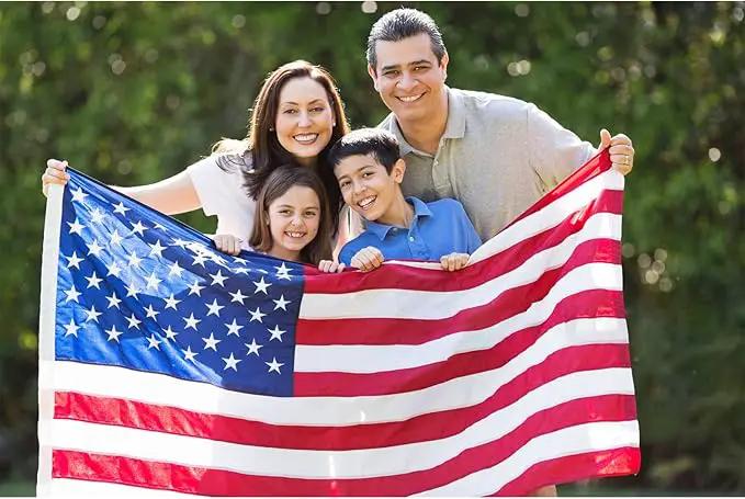 Homissor American Flag 2.5x4 US Flags USA Outdoor Heavy Duty United State Flag Embroidered Stars Made for All Weather High Wind Sewn Stripes With Brass Grommets for Outside by GreenHaven Gardens