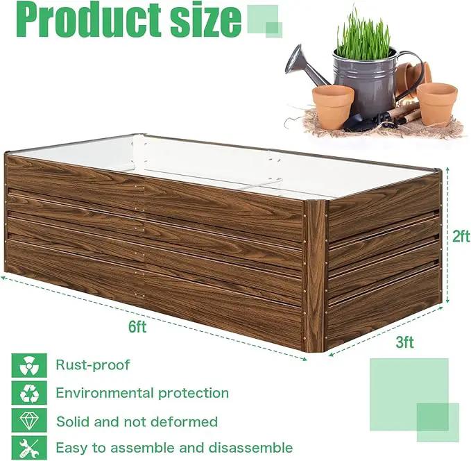 SnugNiture Galvanized Raised Garden Bed 6x3x2FT Outdoor Large Metal Planter Box Steel Kit for Planting Vegetables, Flowers by GreenHaven Gardens