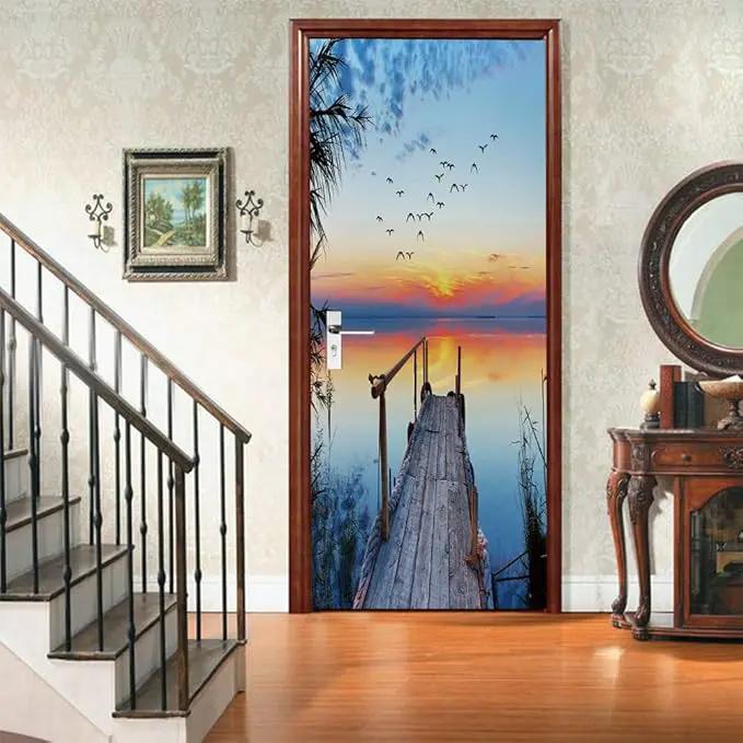 3D Door Stickers Murals - Peel & Stick Wallpaper - Self-Adhesive Decals - Removable PVC - Waterproof - Bedroom & Living Room - 37.4" x 78.7" by GreenHaven Gardens