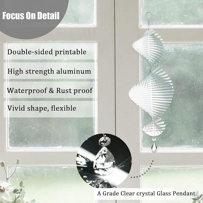 4Pack 11inch Sublimation Wind Spinner Blanks 3D Aluminum Metal Wind Sculpture Kinetic Spinners for Yard and Garden Indoor Art Ornaments Hanging Decoration (Helix) by GreenHaven Gardens