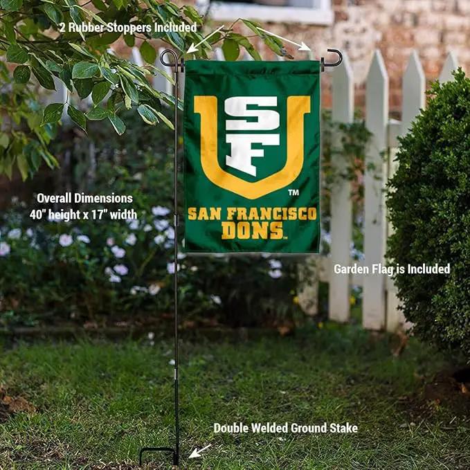 College Flags & Banners Co. San Francisco Dons Garden Flag with Stand Holder by GreenHaven Gardens