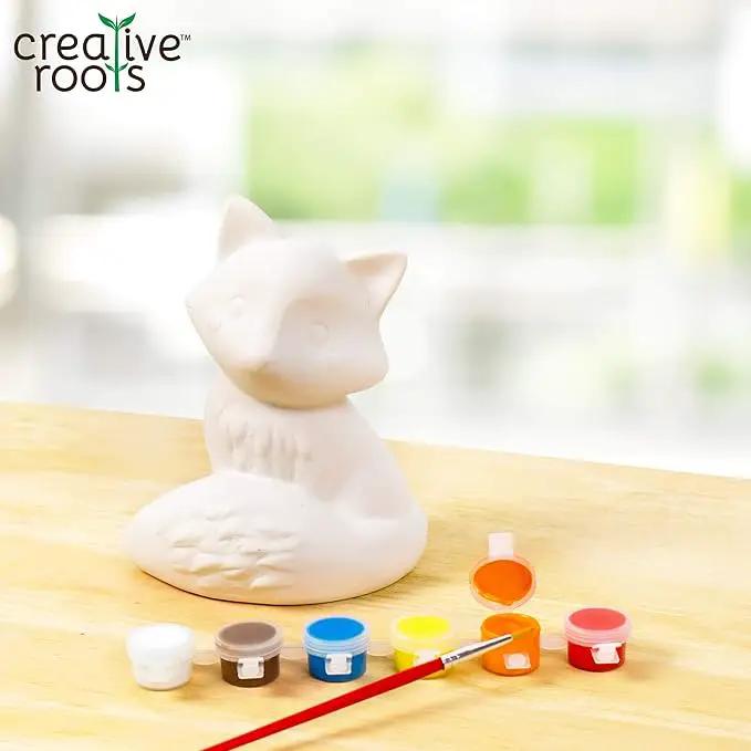 Creative Roots Paint Your Own Fox, DIY Fox, Kids Painting Set, Creativity for Kids, Ceramic Painting Kit for Kids, Ceramics to Paint, Paint Your Own Ceramic, Ages 5+ by GreenHaven Gardens