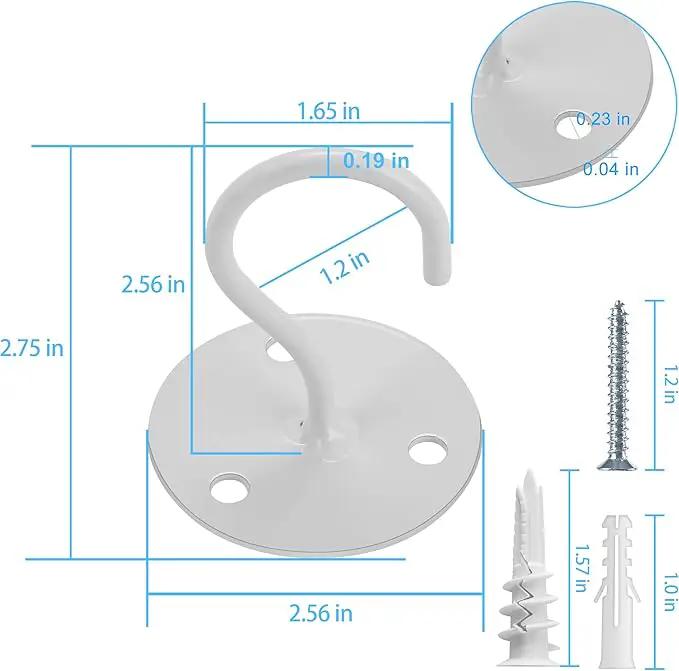 Ceiling Hooks for Hanging Plants - Metal Plant Bracket Iron Wall Mount Lanterns Hangers for Hanging Bird Feeders, Lanterns, Wind Chimes, Planters, Outdoor Decoration Hooks (White) by GreenHaven Gardens
