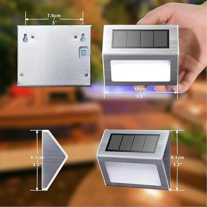 XLUX Solar Powered Lights for Deck Steps Stairs Fences Pathway Path, LED lamp, Outdoor Waterproof, White Light 6 Pack by GreenHaven Gardens