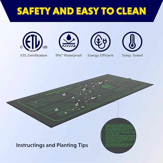 iPower Seedling Heat Mat Waterproof Durable Germination Station Warm Hydroponic Pad for Indoor Home Gardening Seed Starter by GreenHaven Gardens