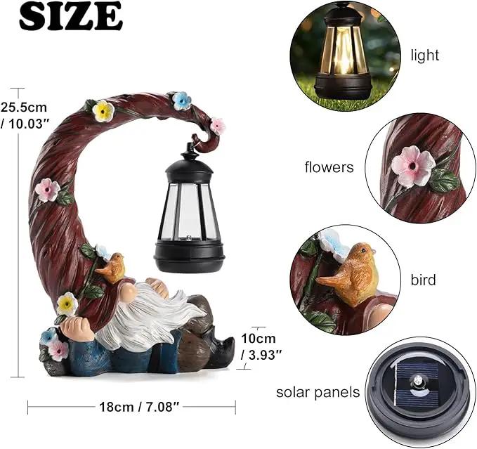 Garden Gnomes Outdoor Statues with Solar Light Funny Gnome Decor Gifts for Women Mom Gnomes Decorations for Home Patio Lawn Yard Garden Decor by GreenHaven Gardens