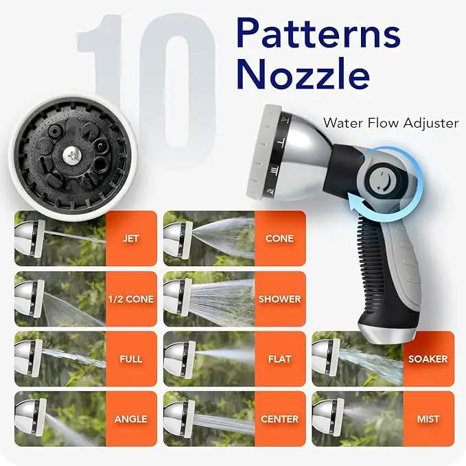 5/8" x 100 ft Heavy Duty Retractable Garden Hose Reel by HOZEREEL, Outdoor Garden Hose Reels - Self Retract Wall Mount Hose Reel Automatic Storage, Any Length Lock, 10 Pattern Nozzle by GreenHaven Gardens