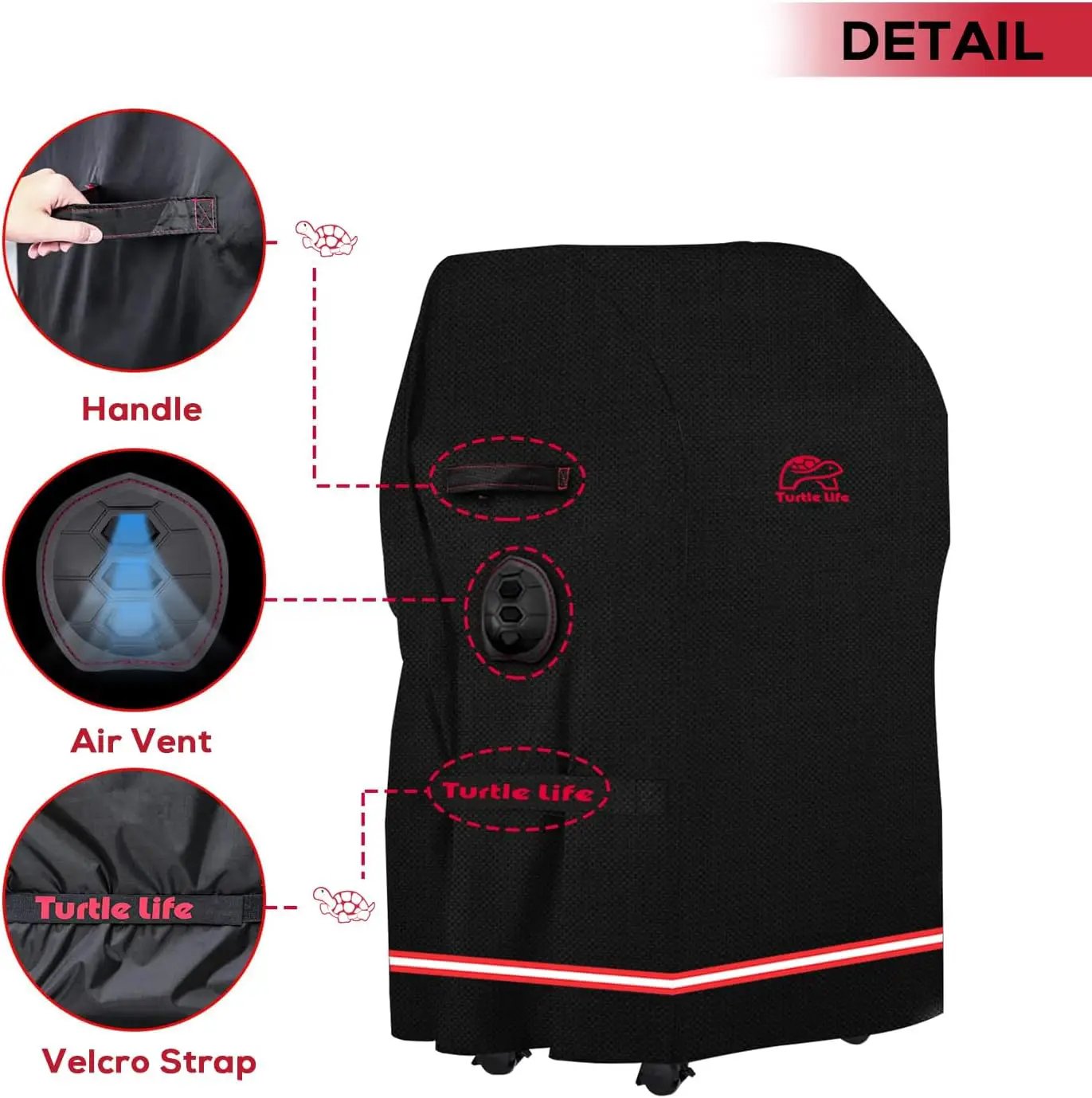 BBQ Grill Cover, 32 Inch Heavy Duty Waterproof 2 Burner Barbecue Gas Grill Covers for Weber Spirit Char-Broil Performance, Black by GreenHaven Gardens