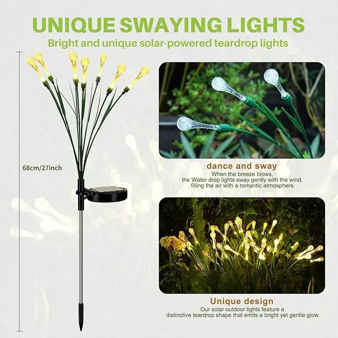 Solar Lights Outdoor Waterproof Upgraded Outdoor Solar Lights for Yard Patio Garden Decor, Solar Lights for Outside Gardening Supplies, Water Droplets Garden Lights Solar Powered Outdoor (4 Pack) by GreenHaven Gardens
