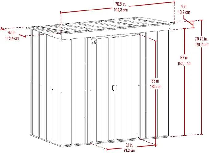 Cover It 6' x 4' Galvanized Steel Outdoor Storage Shed with Pent Roof and Lockable Sliding Doors, Weather-Resistant Steel Storage Shed for Backyards, Tan by GreenHaven Gardens