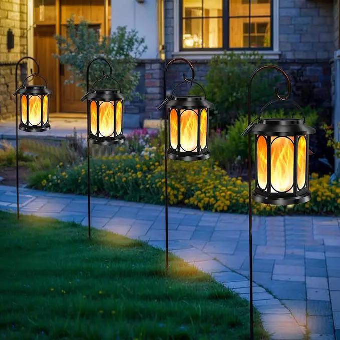 Solar Outdoor Lantern - Flickering Flame, Waterproof LED, Perfect for Patio, Garden, Christmas Decorations, 1pc by GreenHaven Gardens