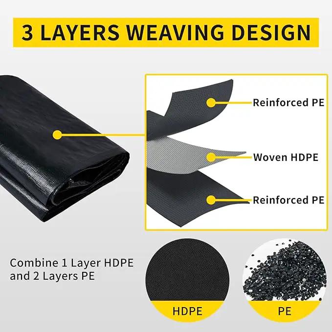 TEZONG Pond Liner,5x8Ft Pond Liners for Outdoor,28Mil PE Black Koi Fish Pond Liners,Reinforced Pond Underlayment for Water Garden,Waterfall,Fountain by GreenHaven Gardens