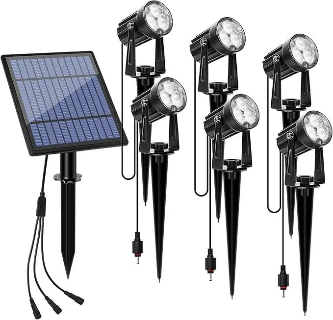 APONUO Metal Outdoor Solar Landscape Lights Solar Lights Outdoor Waterproof Solar Landscape Spotlight for Yard Landscape Lighting, Auto On/Off for Pathway,Driveway, Porch, Patio (Cool White) by GreenHaven Gardens