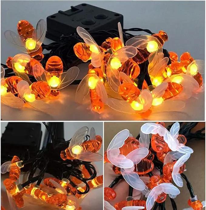 Solar Bee String Lights, 21Ft 30 Led Bee Shape Fairy String Lights Solar Operated String Lights for Garden, Patio, Lawn Decoration (Warm White) by GreenHaven Gardens