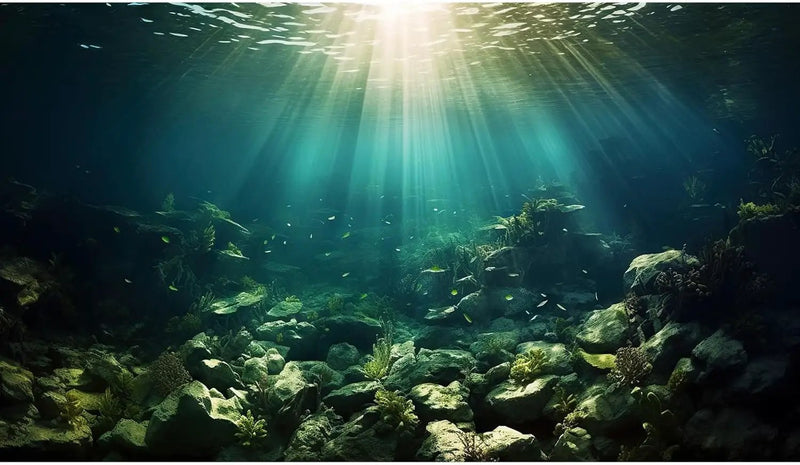 Deep Ocean Aquarium Background Under The Sea Fish Tank Background Underwater World Terrarium Backgrounds Ocean Floor Rock Aquatic Plants Aquarium Backdrop for Fish Tank Backgrounds Decors 30x12in by GreenHaven Gardens