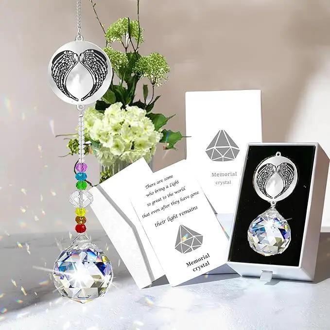 Memorial Gifts Crystal Suncatcher,Unique Sympathy Gifts for Loss of Loved One,Rainbow Maker Bereavement Gifts Box for Loss of Father Mom Dad Son Daughter Husband Brother Grandmother (Mom) by GreenHaven Gardens