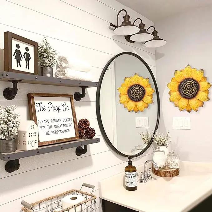 EASICUTI Sunflower Metal Flowers Wall Decor Metal Wall Art Decorations Hanging for Indoor Outdoor Home Bathroom Kitchen Dining Room Bedroom Living Room Or Wall Sculptures 12 Inch by GreenHaven Gardens