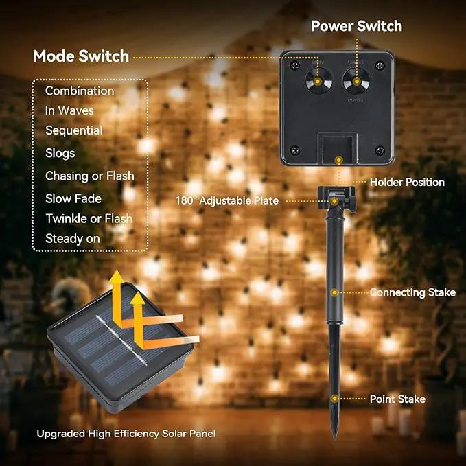ELUTENG Outdoor String Lights 100 LED 39.4FT Solar Lights Outdoor Waterproof with 8 Lighting Modes Decorative Butterfly Solar Powered Patio Lights for Garden Yard Balcony Porch Wedding Party Decor by GreenHaven Gardens