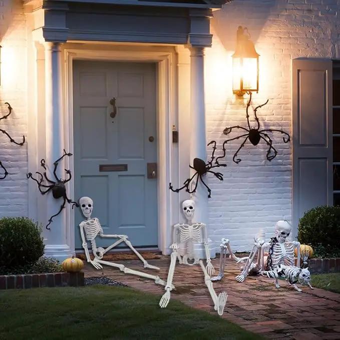 CAMIRUS 2PACK Plastic Posable Halloween Skeleton Decorations, 3FT Poseable Skeleton Full Body with Movable Joints for Halloween Indoor/Outdoor Haunted Houses, Lawn, Graveyard Decor by GreenHaven Gardens