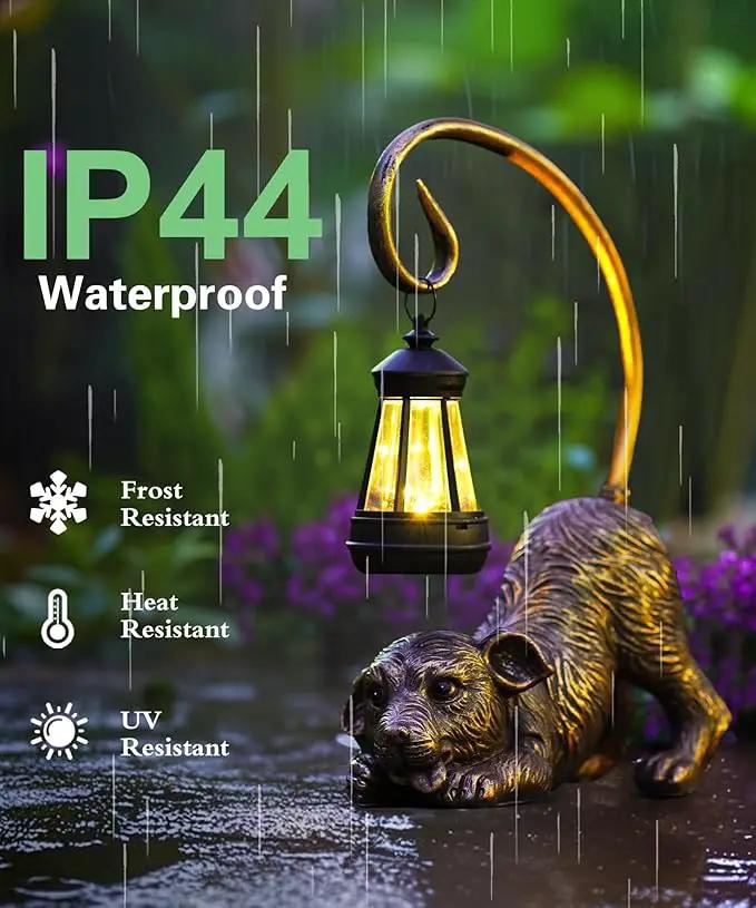 Solar Dog Garden Statue for Outdoor: Outside Sculptures Decor for Art Patio Balcony Yard Lawn – Unique Birthday Gift for Women Mom Grandma by GreenHaven Gardens