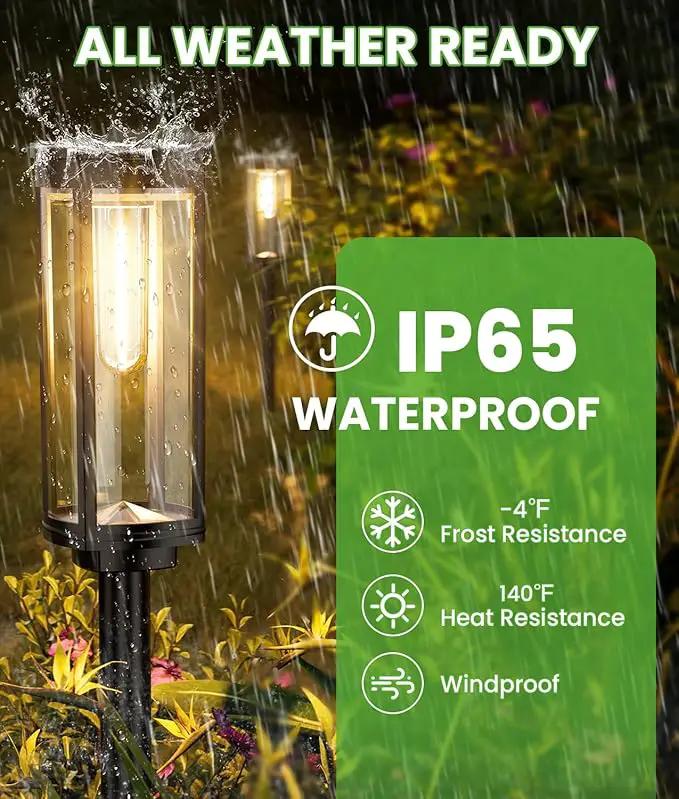 Bright Solar Pathway Lights, 2 Pack Solar Lights Outdoor Waterproof IP65, Auto On/Off Path Landscape Lighting, Long Lasting Outdoor Light for Yard Garden Walkway Landscape Lawn Patio Lighting by GreenHaven Gardens
