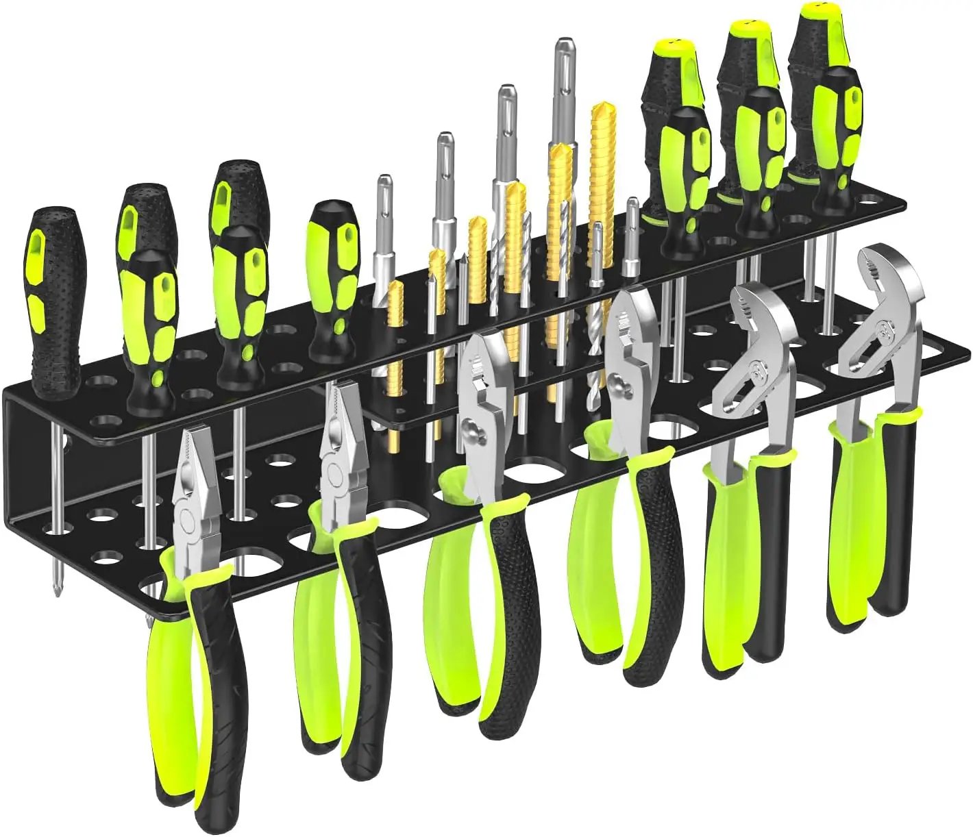 Screwdriver Holder Wall Mount,Heavy Duty Metal Utility Bit Organizer for Screw driver Pliers Drill Bits Small Tools,Screwdriver Organizer Suitable Garages Homes Workshops Sheds (54 holes 1pc) by GreenHaven Gardens