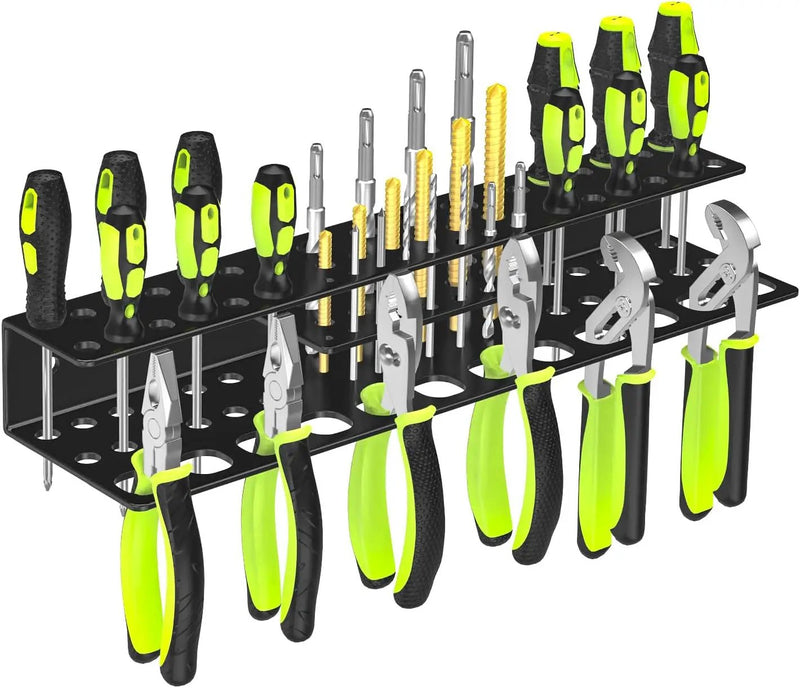 Screwdriver Holder Wall Mount,Heavy Duty Metal Utility Bit Organizer for Screw driver Pliers Drill Bits Small Tools,Screwdriver Organizer Suitable Garages Homes Workshops Sheds (54 holes 1pc) by GreenHaven Gardens