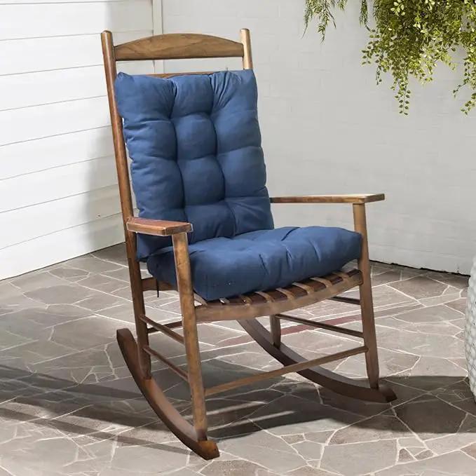 1 Pack Patio Chair Cushion, Rocking Chair Cushion with Ties Overstuffed Seat Back Cushion Pad for Outdoor Indoor Use, Blue by GreenHaven Gardens