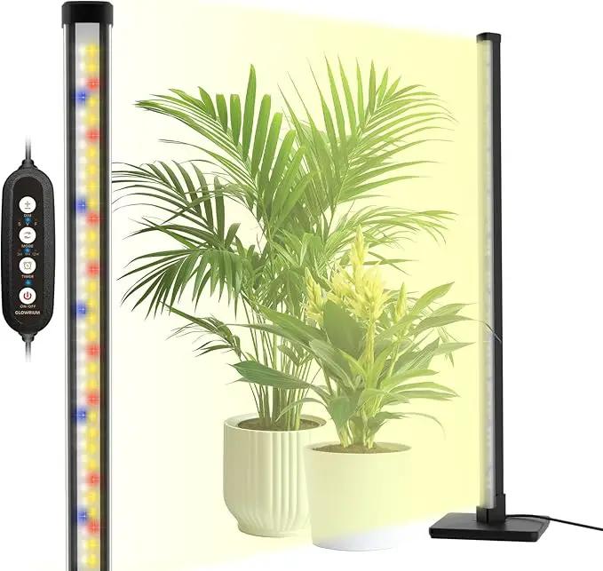 GLOWRIUM Standing Grow Light for Indoor Plants, 30in Full Spectrum Vertical Plant Light,3 Light Modes, Auto-Timer,6-Level Dimmable, Suitable for Wide Area Coverage in Indoor Plants (2-Section) by GreenHaven Gardens