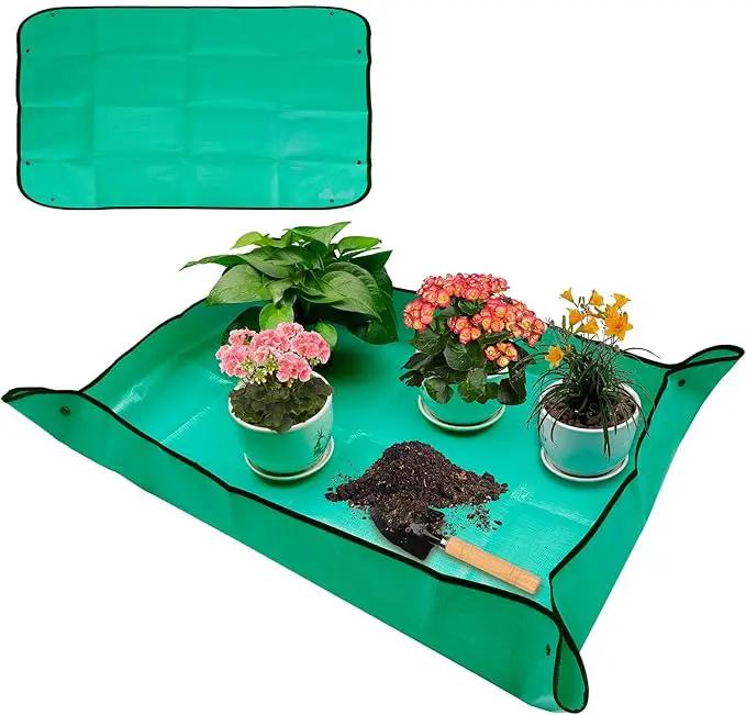 Potting Mat,Gardening Gifts,Repotting Mat,Gardening Hand Tools,Repotting Mat for Indoor Plants,Plant Mat,Gardening Tool Set,Indoor Gardening System,Gardening Gifts(Green 39.75 * 29.5 in) by GreenHaven Gardens