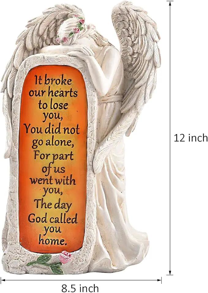 Angel Garden Statues Outdoor Decor, Solar Angel Figurines Lights for Garden Decoration Yard Art Memorial Gifts for Loss of Loved One by GreenHaven Gardens