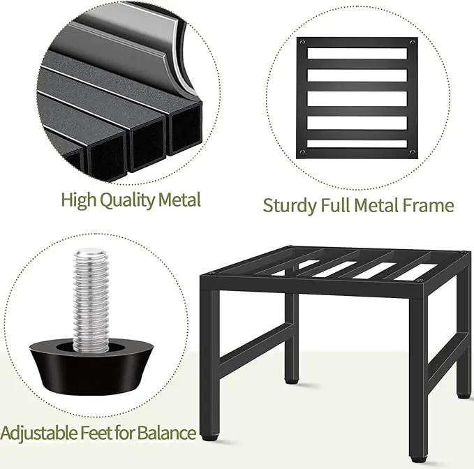 Plant Stand Indoor Outdoor, Heavy Duty Wrought Iron Pedestal Stands Metal Plant Stand for Indoor Outdoor, Sturdy Low Flower Stand Display Planter Shelf, 3pcs, Black by GreenHaven Gardens
