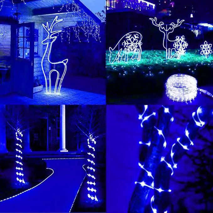 300 LED Solar Rope Lights Outdoor 99 FT Bright Solar Garden String Lights Durable 8 Modes Outdoor Fairy Lights Waterproof Solar Garden Decorative Lights (300LED, Blue) by GreenHaven Gardens