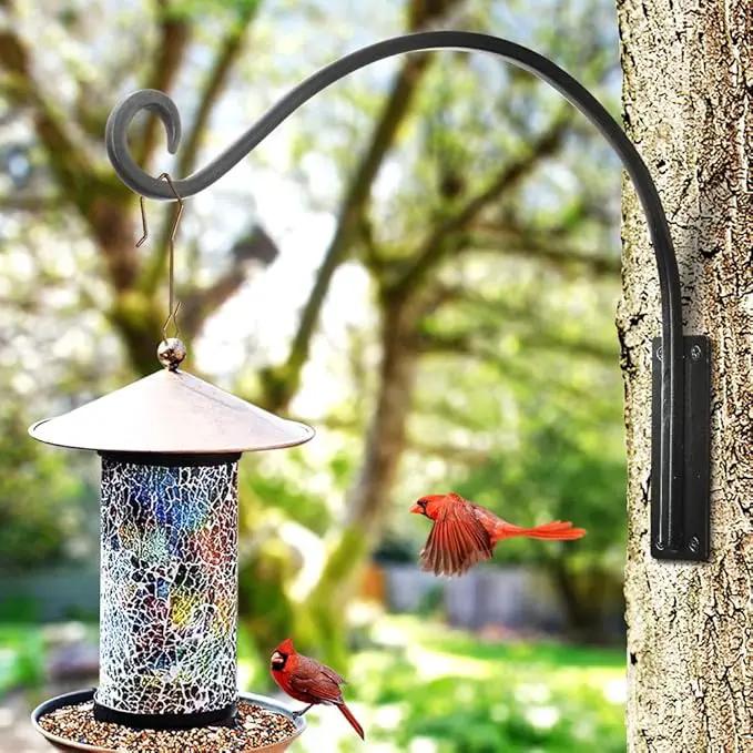 Qiang Ni Heavy-Duty Plant Hanger Outdoor: Hanging Plant Hook for Outside Basket - 22-Inch Wall Mount Plant Bracket for Bird Feeder… by GreenHaven Gardens